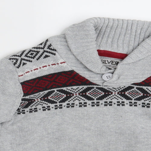 Silverlake Boys Grey Argyle/Diamond  Pullover Jumper Size S