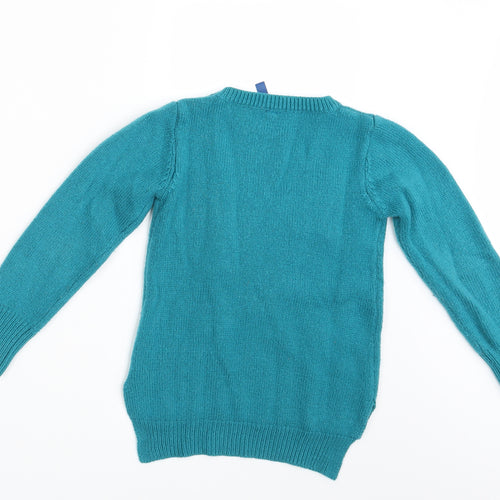 Falls Creek Girls Green Animal Print  Pullover Jumper Size 6 Years