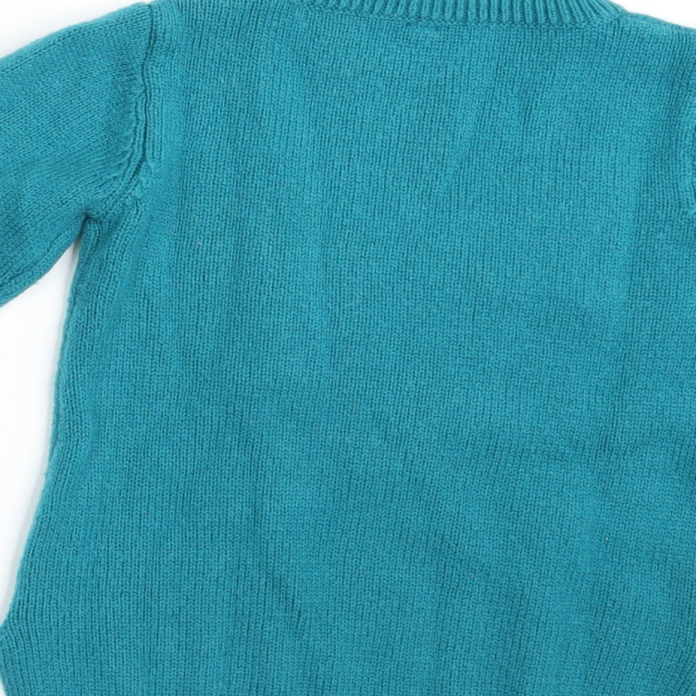 Falls Creek Girls Green Animal Print  Pullover Jumper Size 6 Years