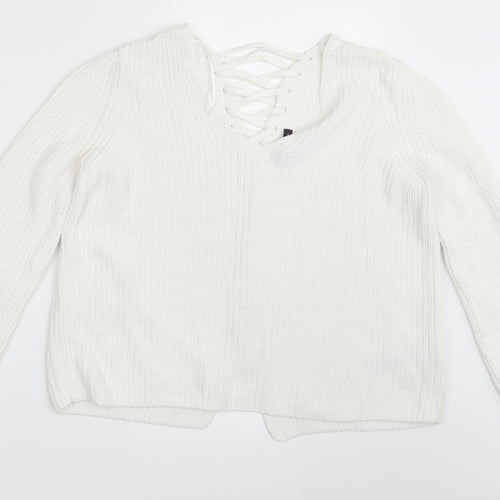 M&S Womens White   Cardigan Jumper Size 10