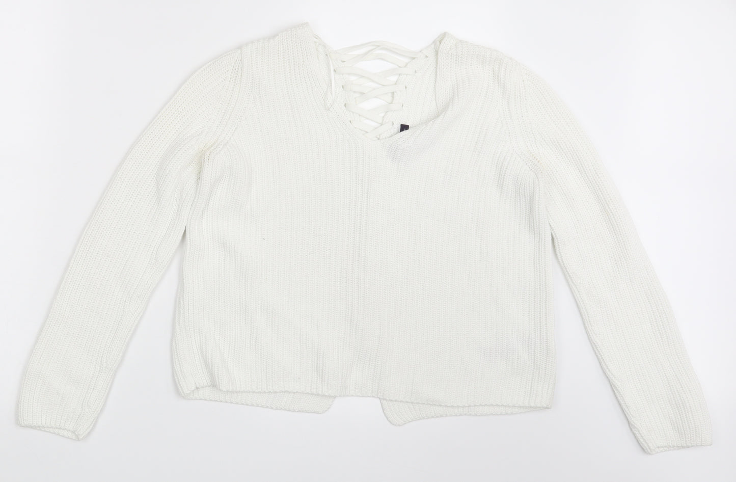 M&S Womens White   Cardigan Jumper Size 10