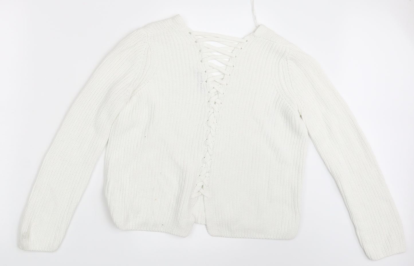 M&S Womens White   Cardigan Jumper Size 10