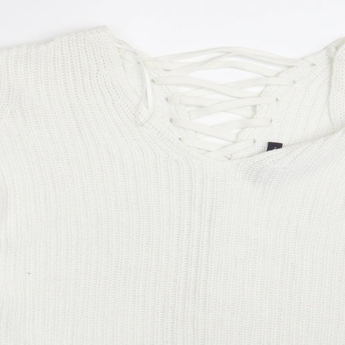 M&S Womens White   Cardigan Jumper Size 10