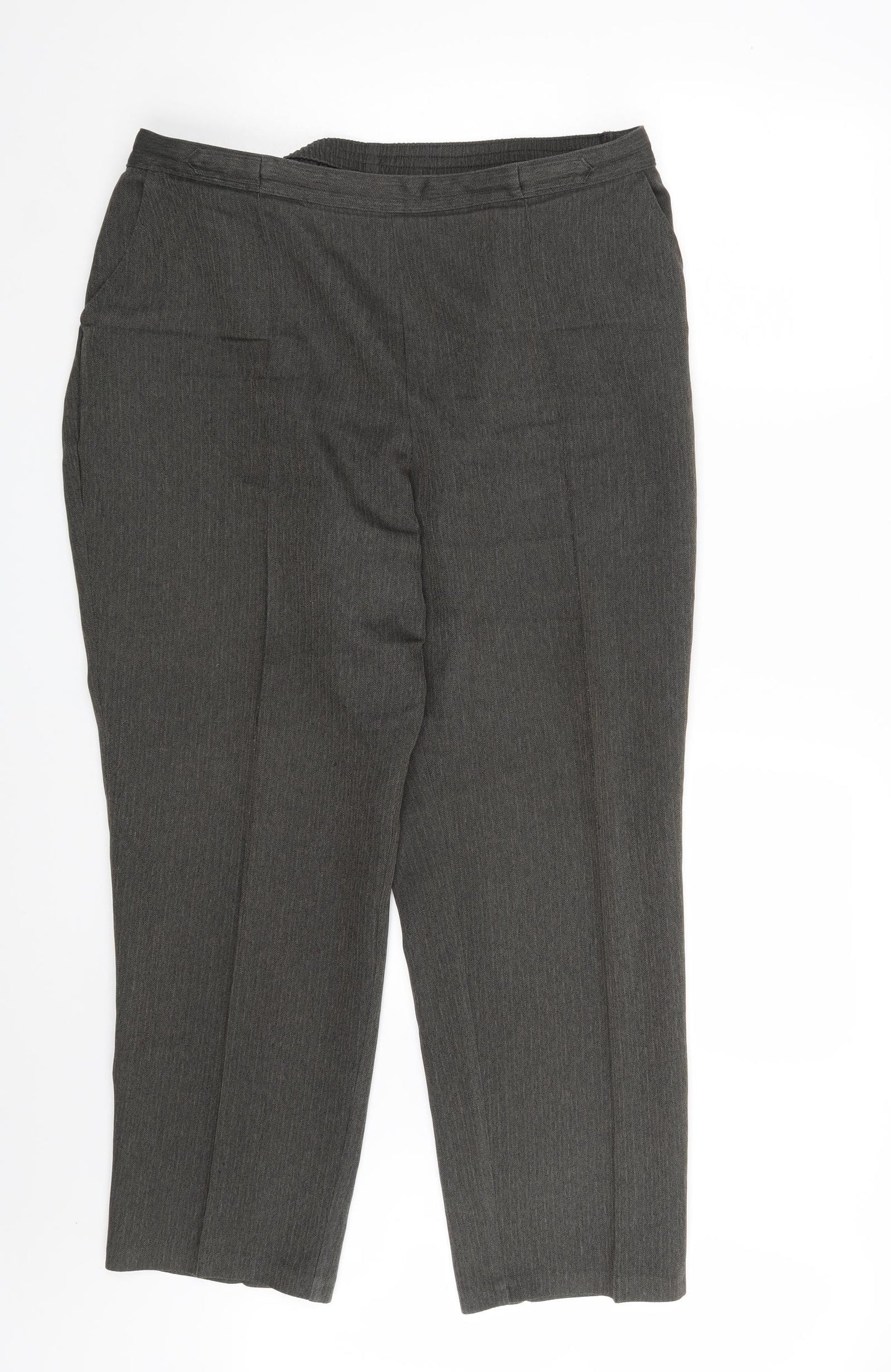 M&S Womens Brown   Trousers  Size 18 L28 in
