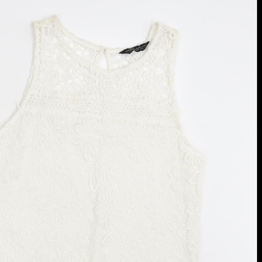 Dorothy Perkins Womens Ivory Floral  Camisole Blouse Size 14