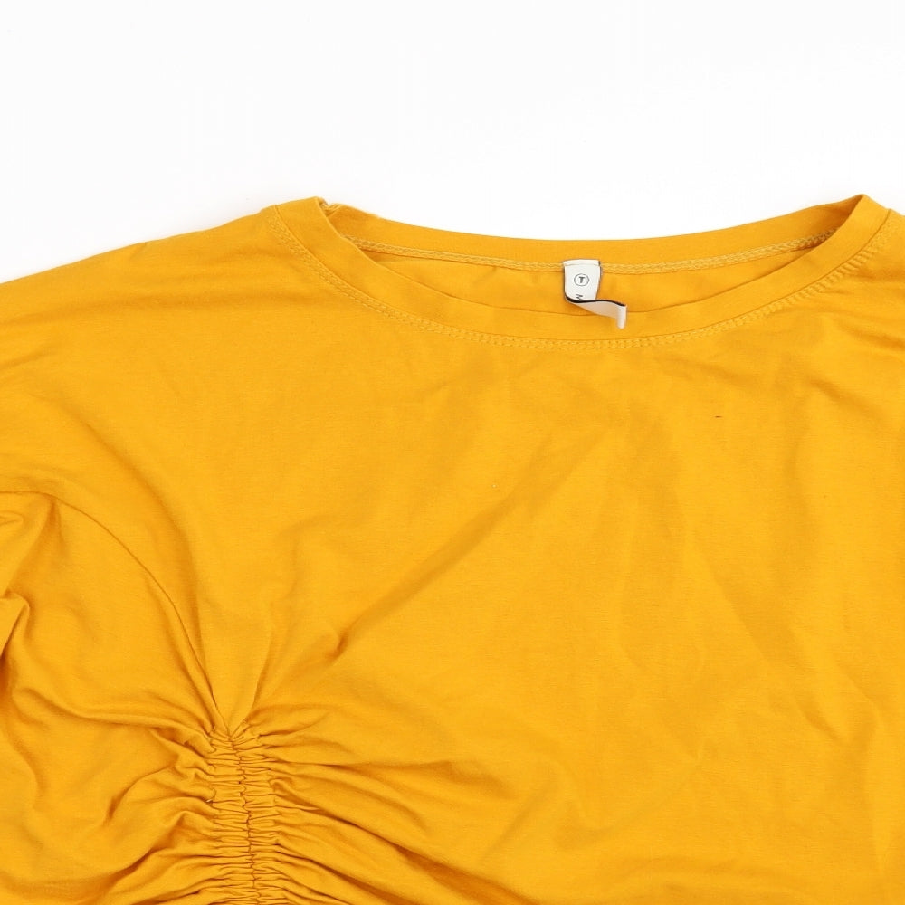 T Made in Italy Womens Yellow   Basic T-Shirt One Size