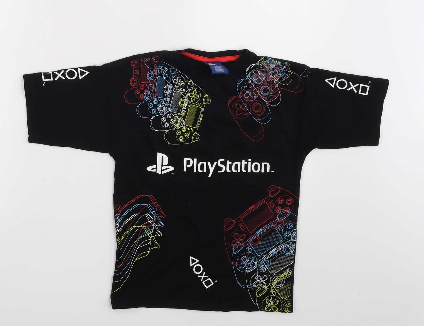PlayStation Boys Black   Basic T-Shirt Size 6-7 Years  - PlayStation