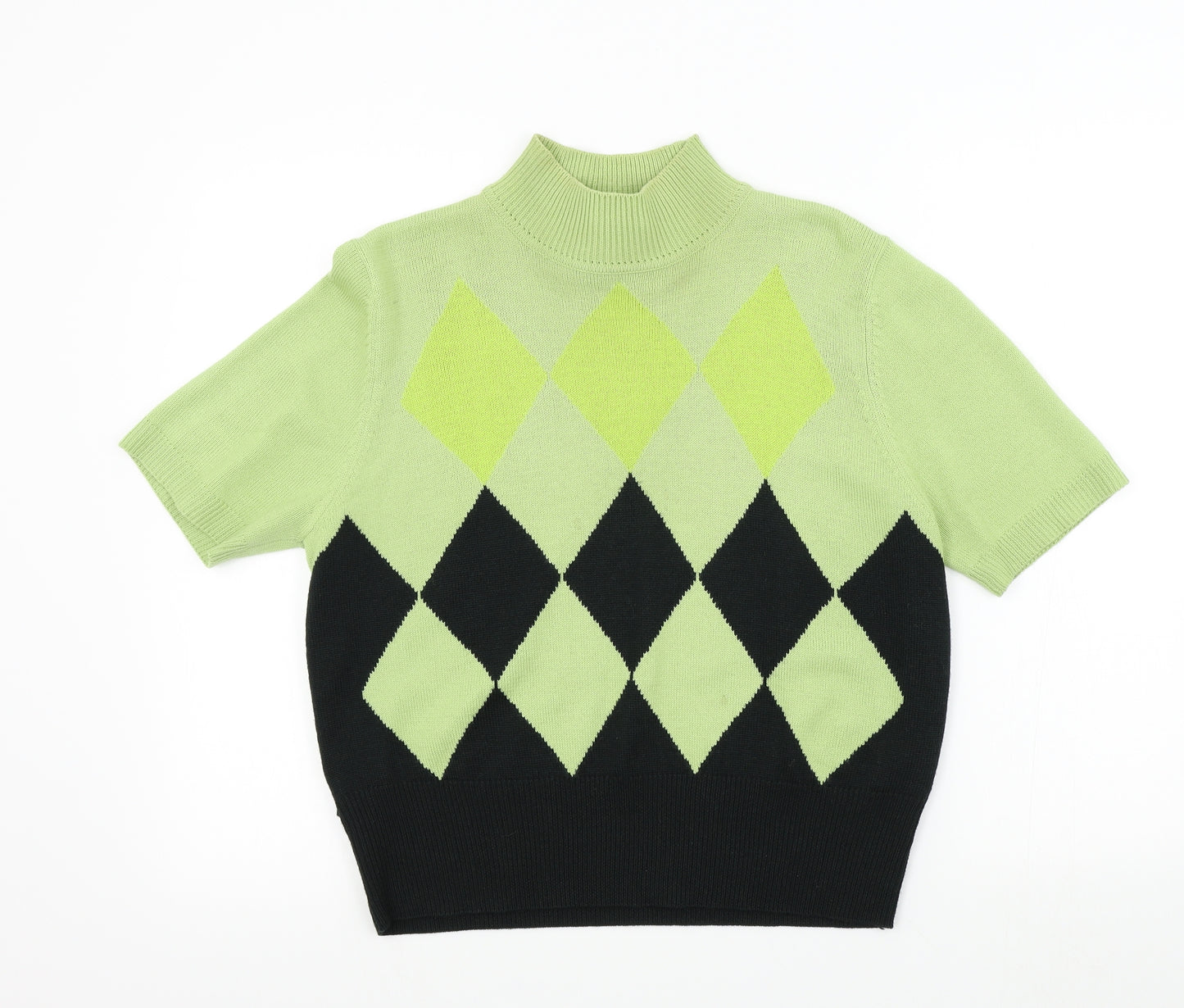 cotton casuals Womens Green Geometric  Pullover Jumper Size L
