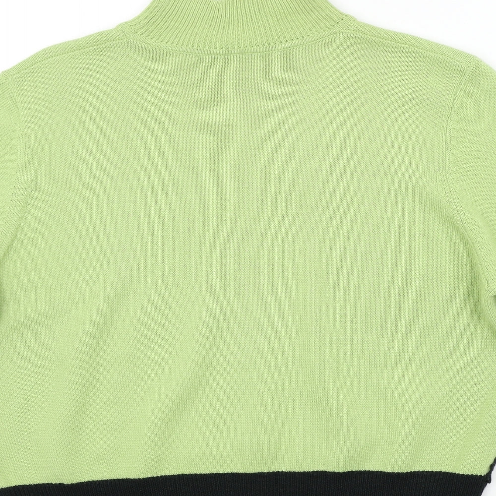 cotton casuals Womens Green Geometric  Pullover Jumper Size L