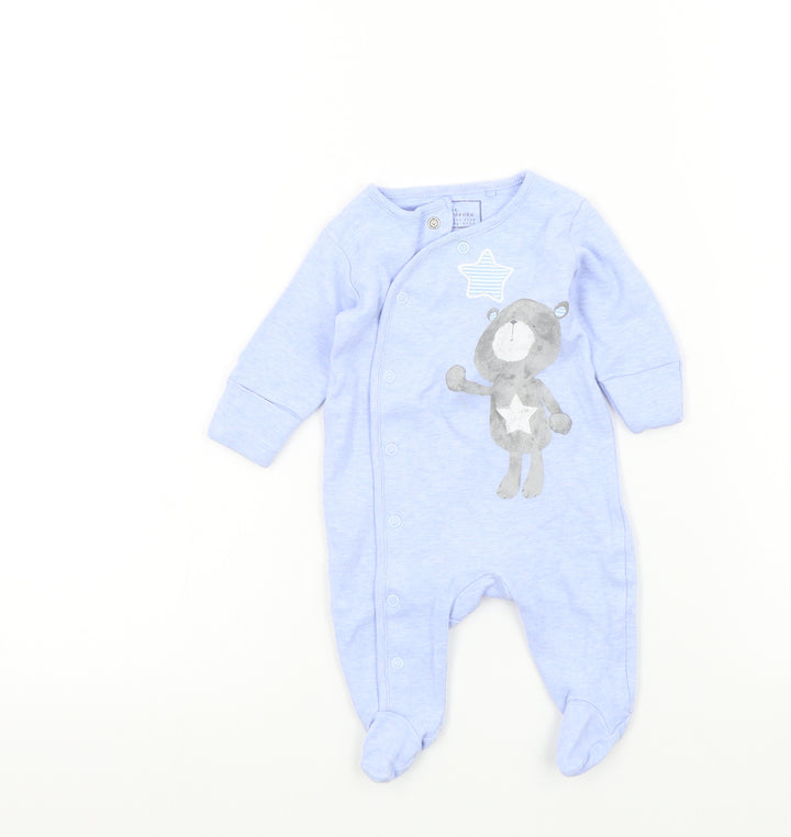 NEXT Baby Blue Colourblock Babygrow One-Piece Size Newborn