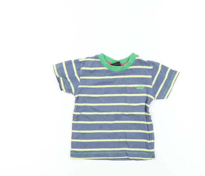 NEXT Boys Blue Striped  Basic T-Shirt Size 6-9 Months