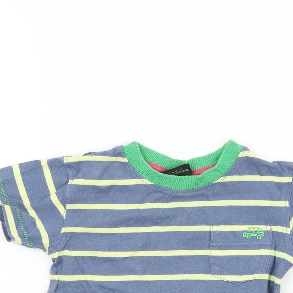 NEXT Boys Blue Striped  Basic T-Shirt Size 6-9 Months