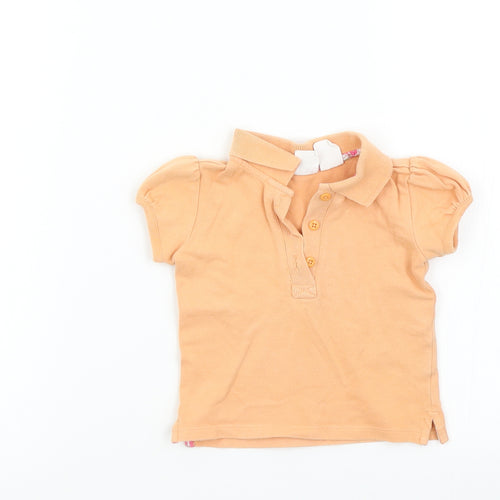 Baby GAP Girls Orange Colourblock  Basic T-Shirt Size 6-9 Months