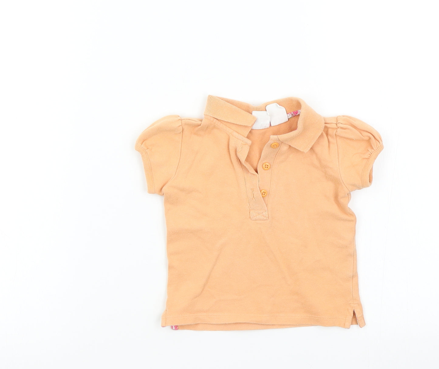 Baby GAP Girls Orange Colourblock  Basic T-Shirt Size 6-9 Months