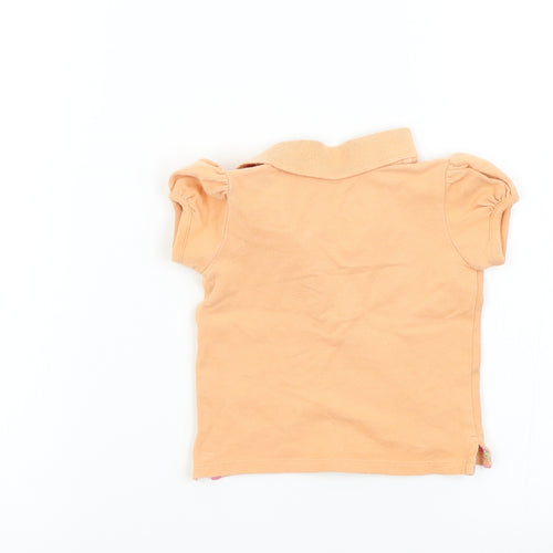 Baby GAP Girls Orange Colourblock  Basic T-Shirt Size 6-9 Months