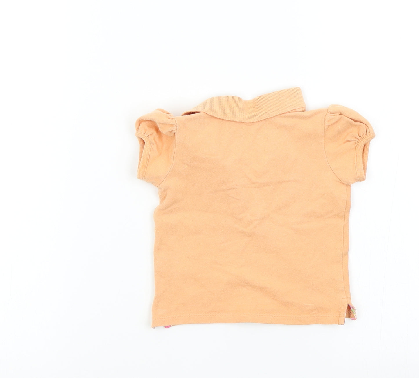 Baby GAP Girls Orange Colourblock  Basic T-Shirt Size 6-9 Months