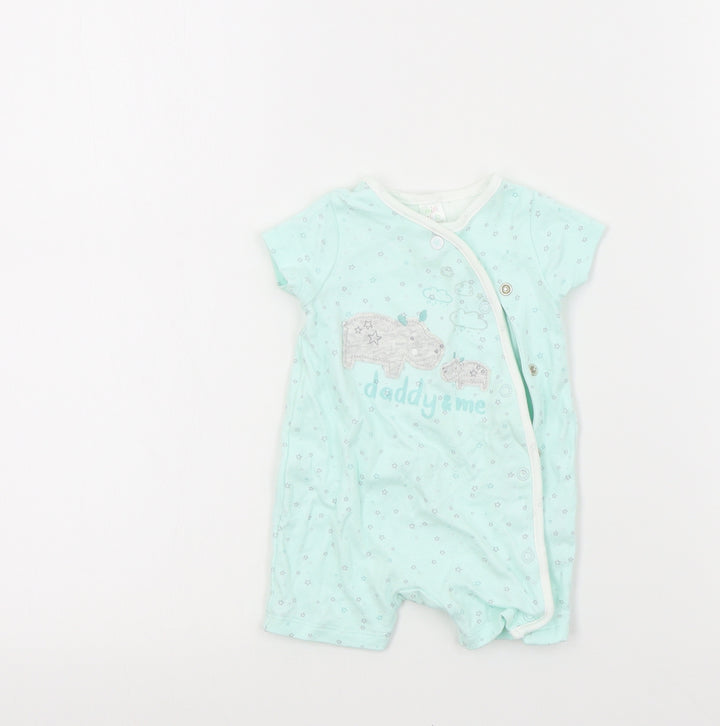 Mini Club Baby Green Colourblock Babygrow One-Piece Size Newborn