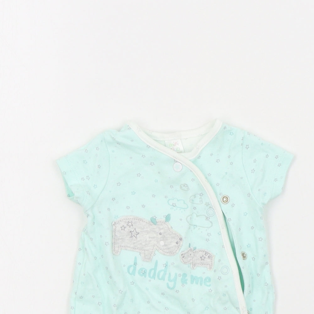 Mini Club Baby Green Colourblock  Babygrow One-Piece Size Newborn