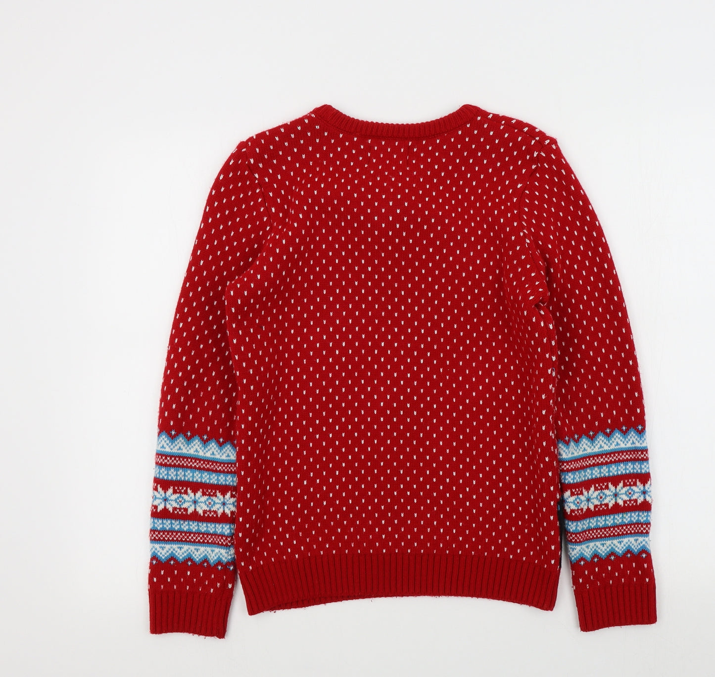 George Girls Red Colourblock  Pullover Jumper Size 11-12 Years  - Christmas Jumper