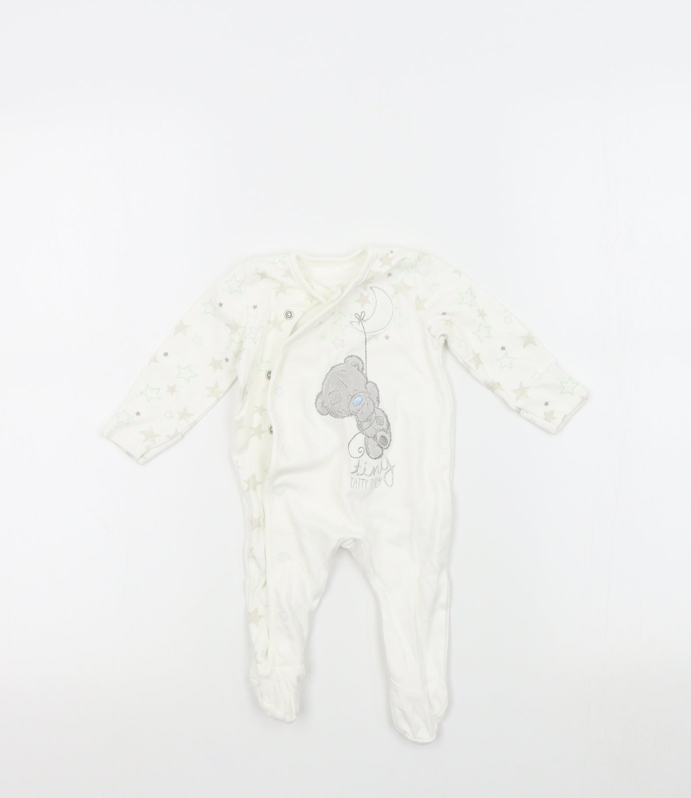 George Baby White Colourblock  Babygrow One-Piece Size 0-3 Months