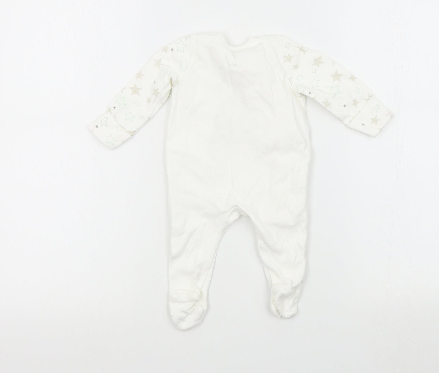 George Baby White Colourblock  Babygrow One-Piece Size 0-3 Months