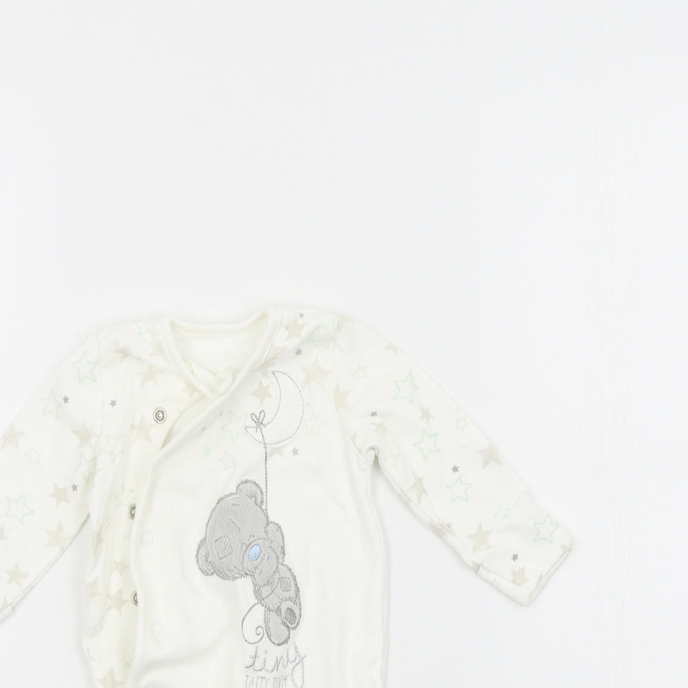 George Baby White Colourblock  Babygrow One-Piece Size 0-3 Months
