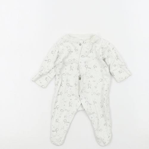 NEXT Baby White Colourblock  Babygrow One-Piece Size Newborn