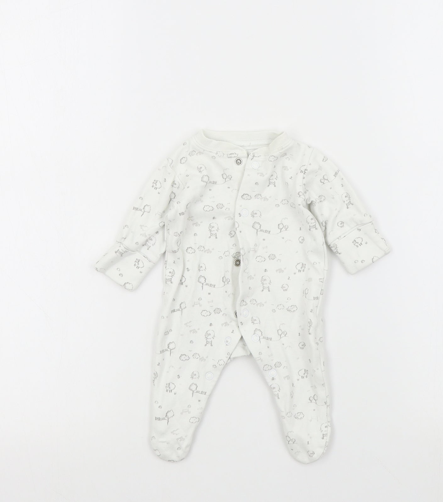 NEXT Baby White Colourblock  Babygrow One-Piece Size Newborn