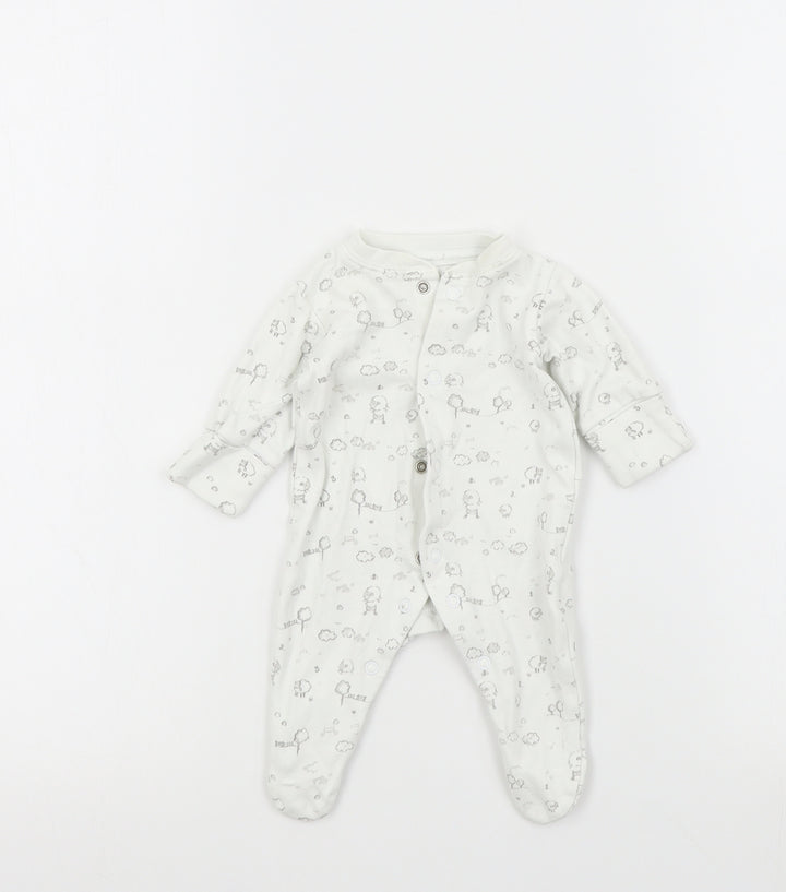 NEXT Baby White Colourblock  Babygrow One-Piece Size Newborn