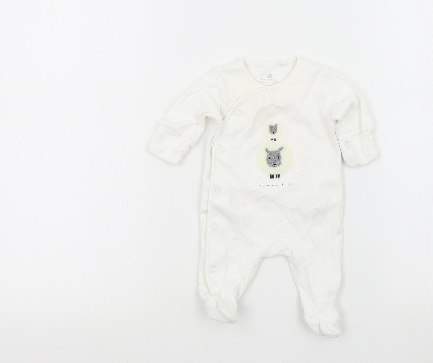 NEXT Baby White Colourblock  Babygrow One-Piece Size Newborn