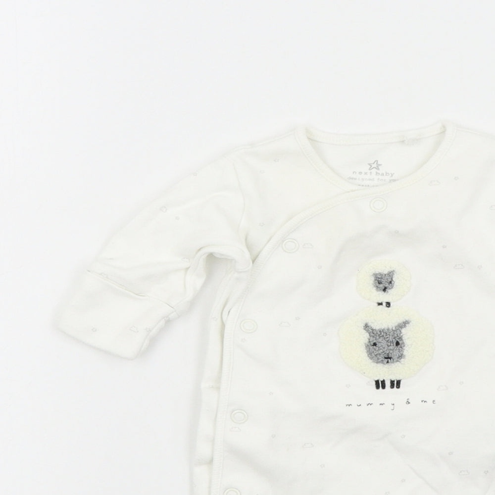 NEXT Baby White Colourblock  Babygrow One-Piece Size Newborn
