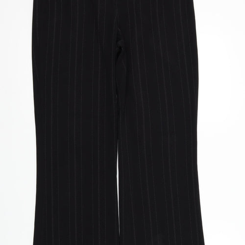 South Womens Black Striped  Trousers  Size 12 L31 in