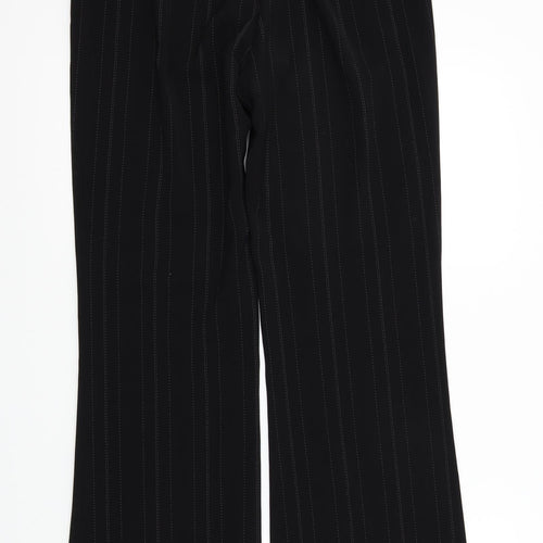 South Womens Black Striped  Trousers  Size 12 L31 in