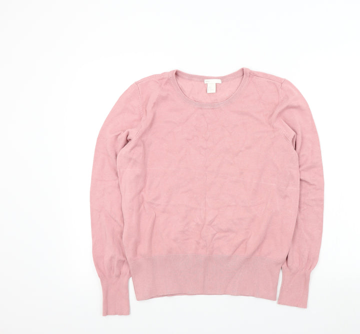 H&M Womens Pink   Henley Jumper Size M