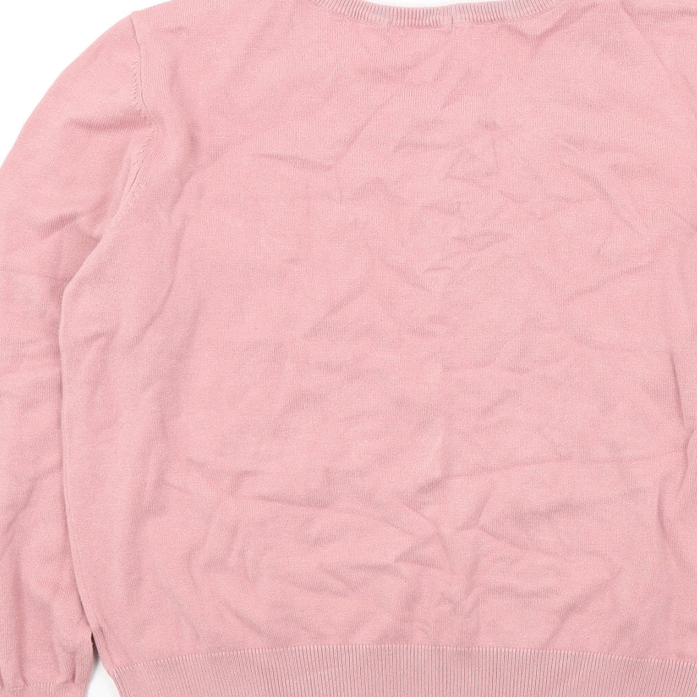 H&M Womens Pink   Henley Jumper Size M