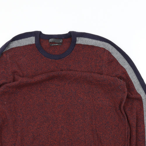 M&S Mens Red   Pullover Jumper Size M