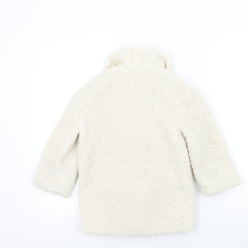 F&F Girls Beige Colourblock  Overcoat Coat Size 4-5 Years