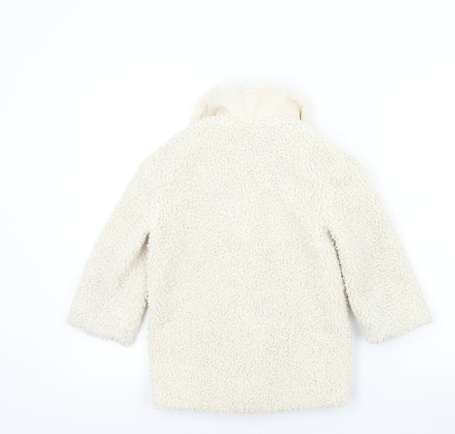 F&F Girls Beige Colourblock  Overcoat Coat Size 4-5 Years