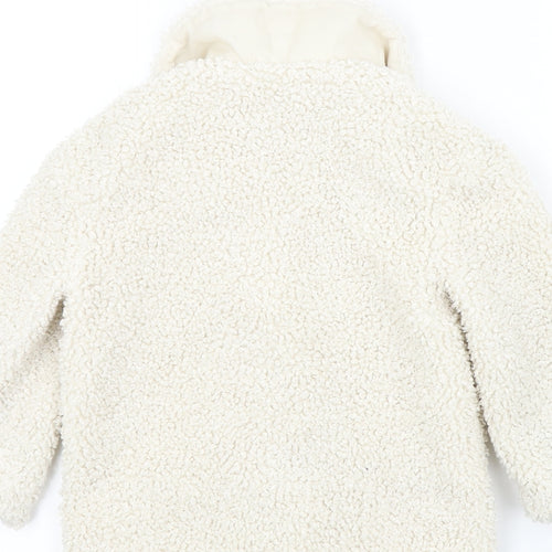 F&F Girls Beige Colourblock  Overcoat Coat Size 4-5 Years