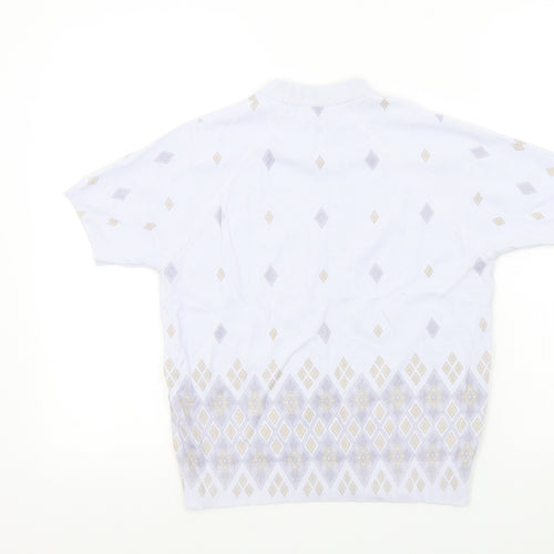 COURTELLA Womens Blue Geometric  Pullover Jumper Size 8