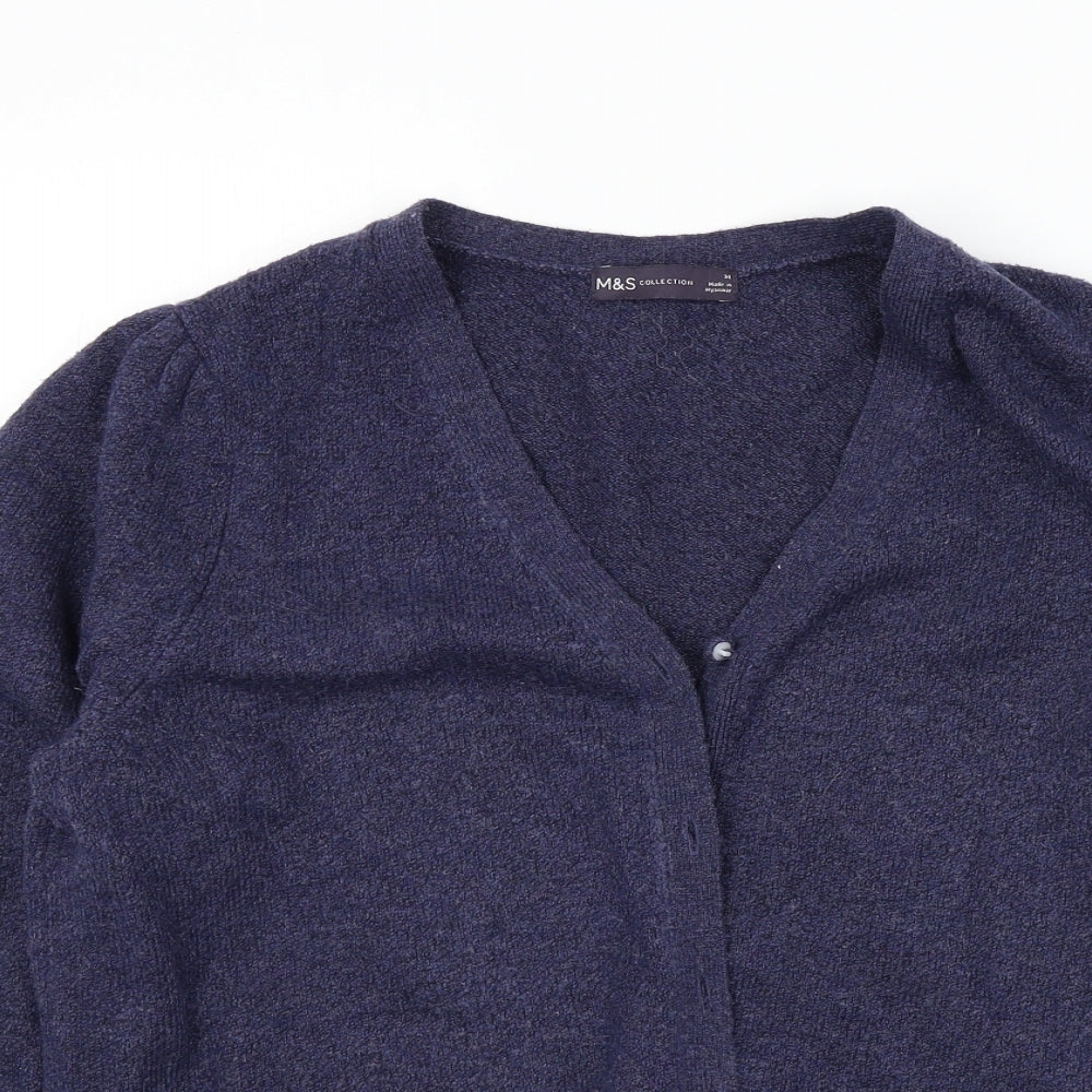 M&S Womens Blue   Cardigan Jumper Size 14