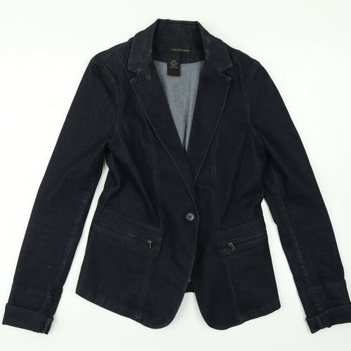 Calvin Klein Jeans Womens Blue  Denim Jacket Blazer Size S