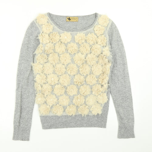 Katsumi Womens Grey  Knit Pullover Jumper Size S