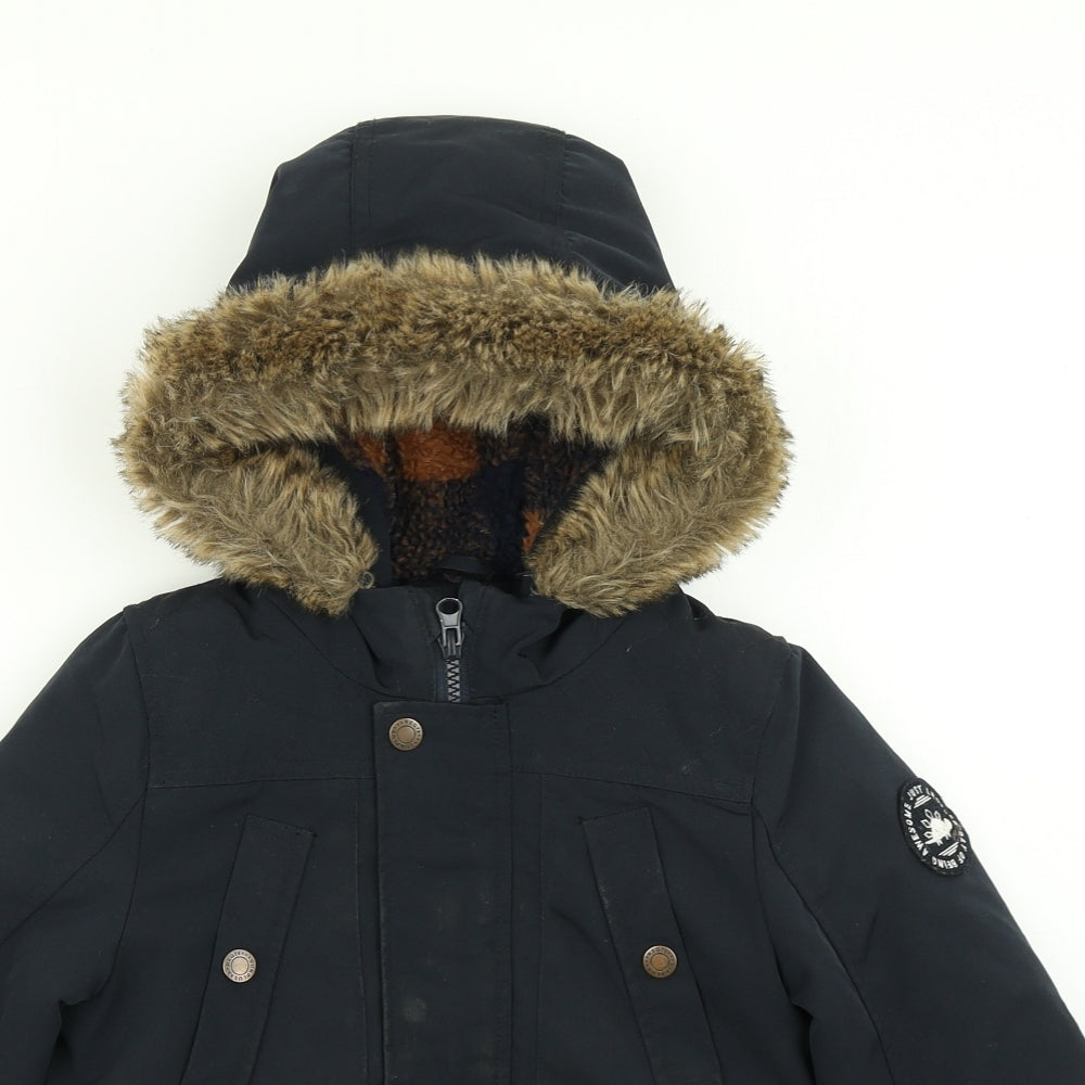 George Boys Blue   Parka Coat Size 3-4 Years