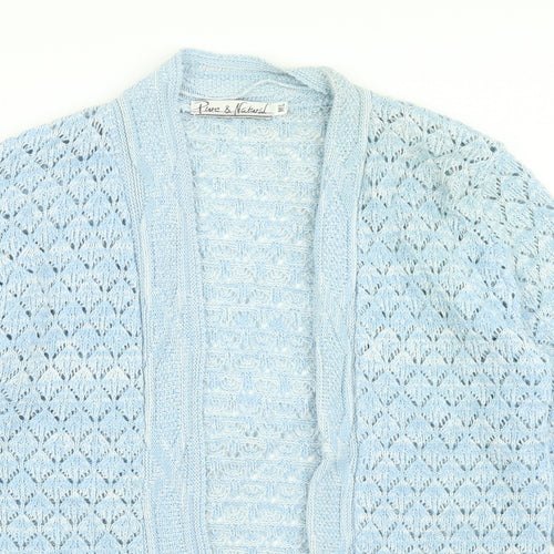 Pure & Natural Womens Blue  Knit Cardigan Jumper Size M
