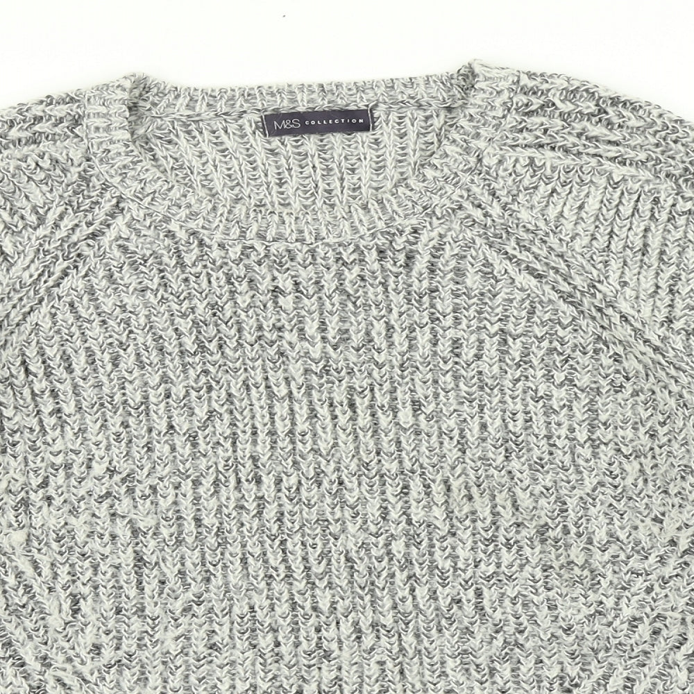 M&S collection Womens Grey  Knit Pullover Jumper Size 18