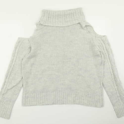 Primark Womens Grey  Knit Pullover Jumper Size M  - Cold Shpulder