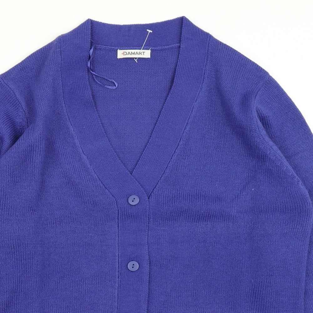 Damart Womens Blue  Knit Cardigan Jumper Size 10