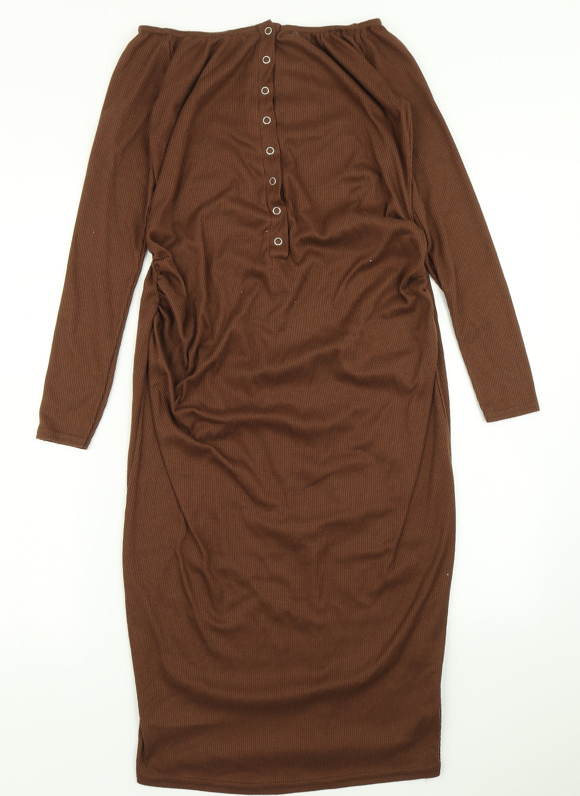 Boohoo Womens Brown  Knit Bodycon  Size 14