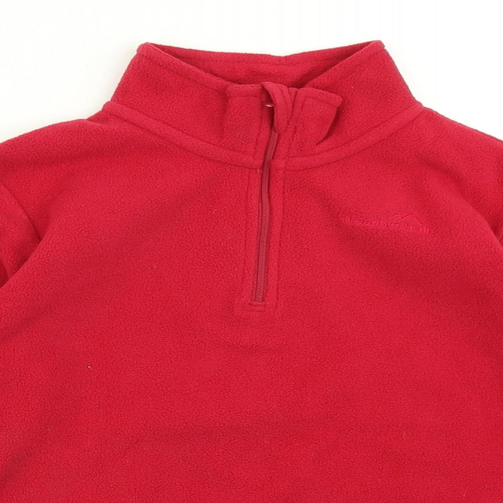 Freedom Trail Girls Red  Fleece Pullover Sweatshirt Size 7-8 Years